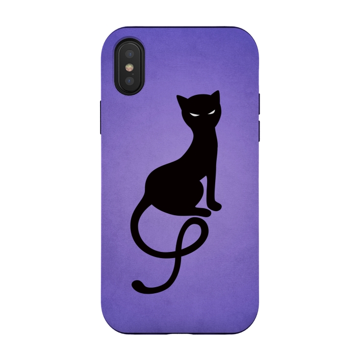 iPhone Xs / X StrongFit Purple Gracious Evil Black Cat by Boriana Giormova