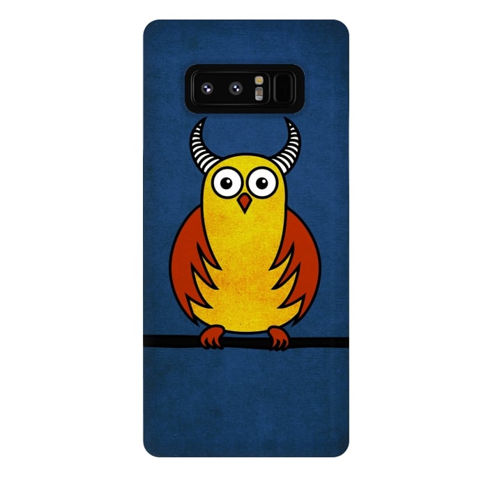 Galaxy Note 8 StrongFit Funny Cartoon Horned Owl by Boriana Giormova