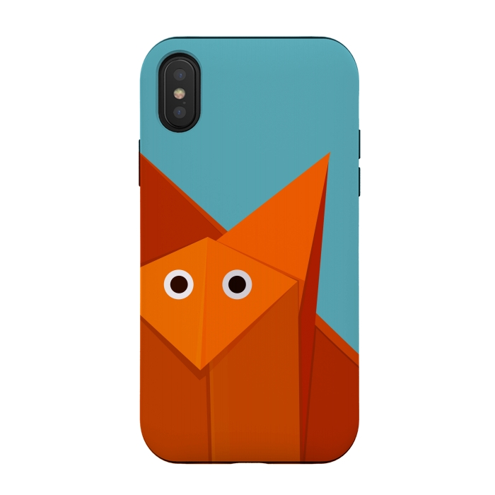 iPhone Xs / X StrongFit Cute Origami Fox by Boriana Giormova