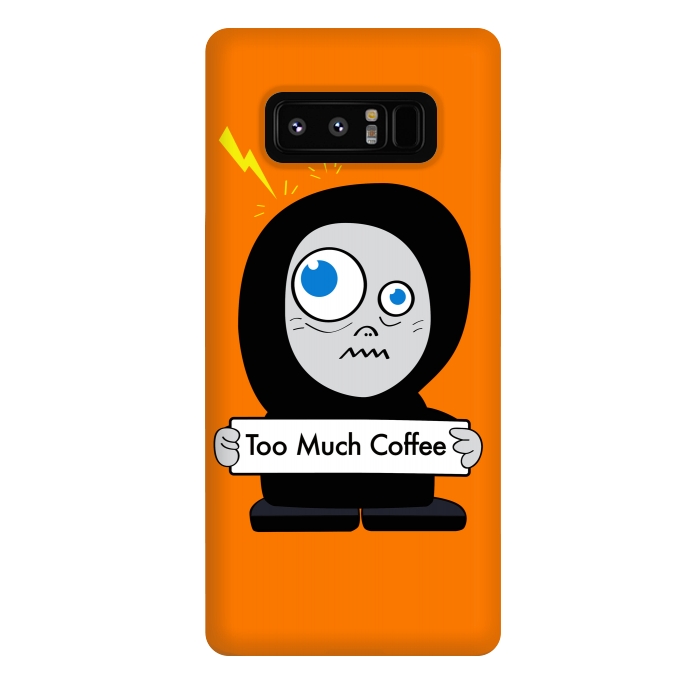 Galaxy Note 8 StrongFit Funny Cartoon Character Too Much Coffee by Boriana Giormova