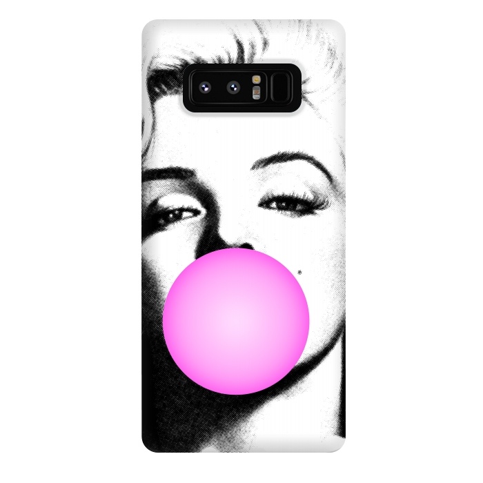 Galaxy Note 8 StrongFit Marilyn Chewing Gum Bubble by Mitxel Gonzalez