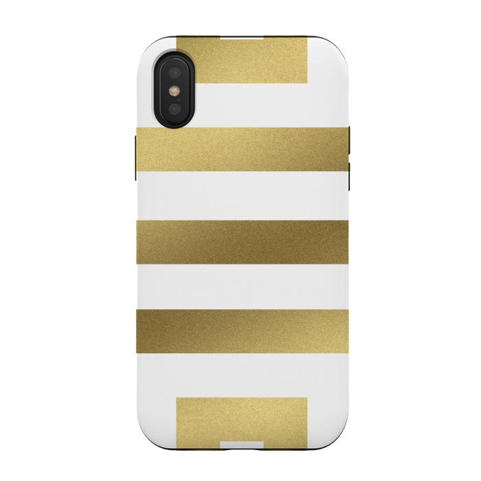 iPhone Xs / X StrongFit Gold Stripes by Caitlin Workman