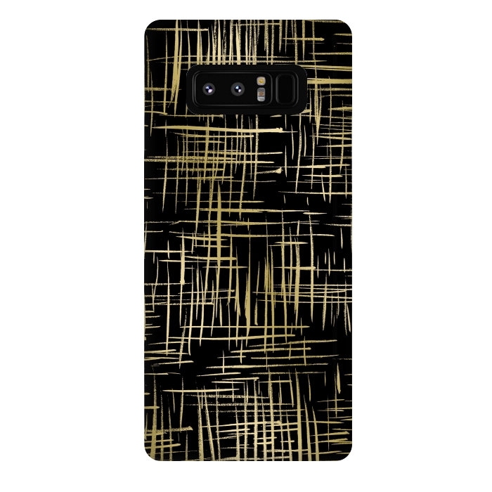 Galaxy Note 8 StrongFit Crosshatch Black by Caitlin Workman
