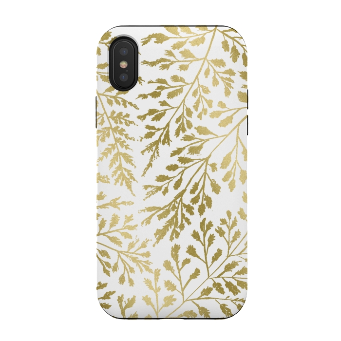 iPhone Xs / X StrongFit Foliage Gold by Caitlin Workman