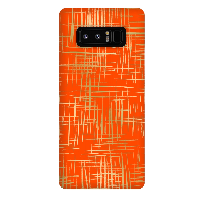 Galaxy Note 8 StrongFit Crosshatch Red by Caitlin Workman
