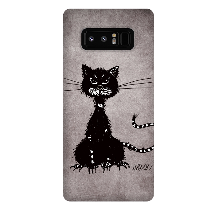 Galaxy Note 8 StrongFit Ragged Evil Black Cat by Boriana Giormova