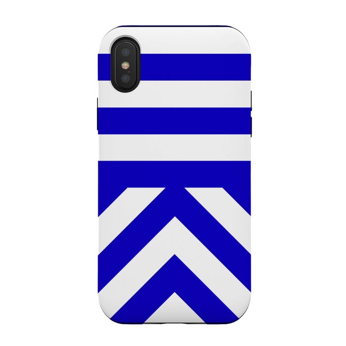 iPhone Xs / X StrongFit Blue Stripes by Caitlin Workman