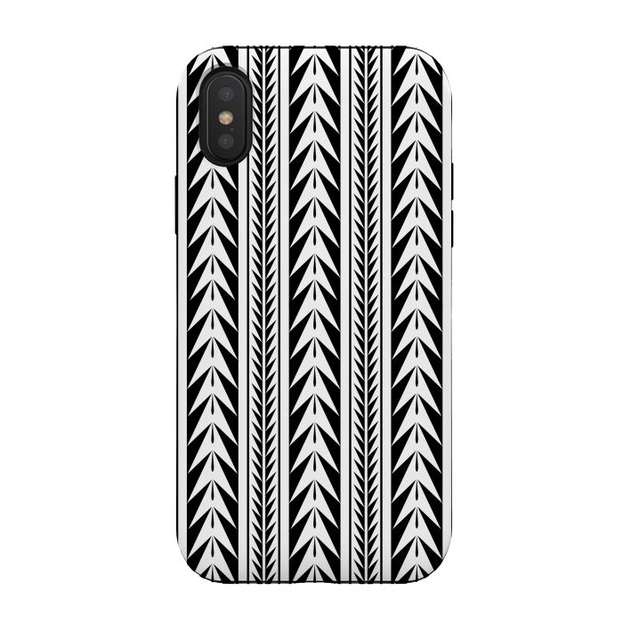 iPhone Xs / X StrongFit Edgy Black Stripes by Caitlin Workman