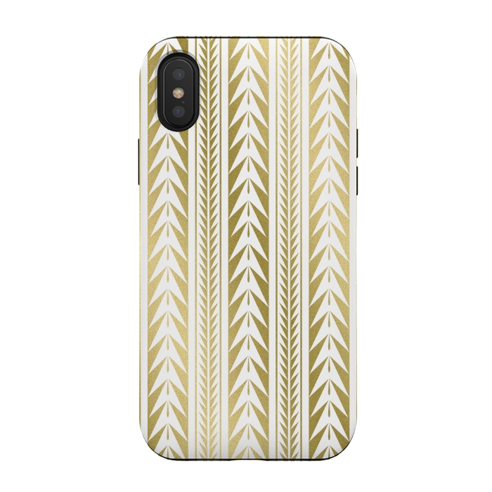 iPhone Xs / X StrongFit Edgy Gold Stripes by Caitlin Workman