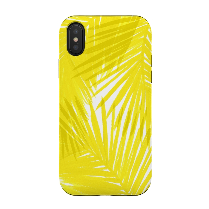 iPhone Xs / X StrongFit Yellow Palms by Caitlin Workman