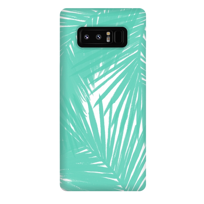Galaxy Note 8 StrongFit Palms Teal by Caitlin Workman