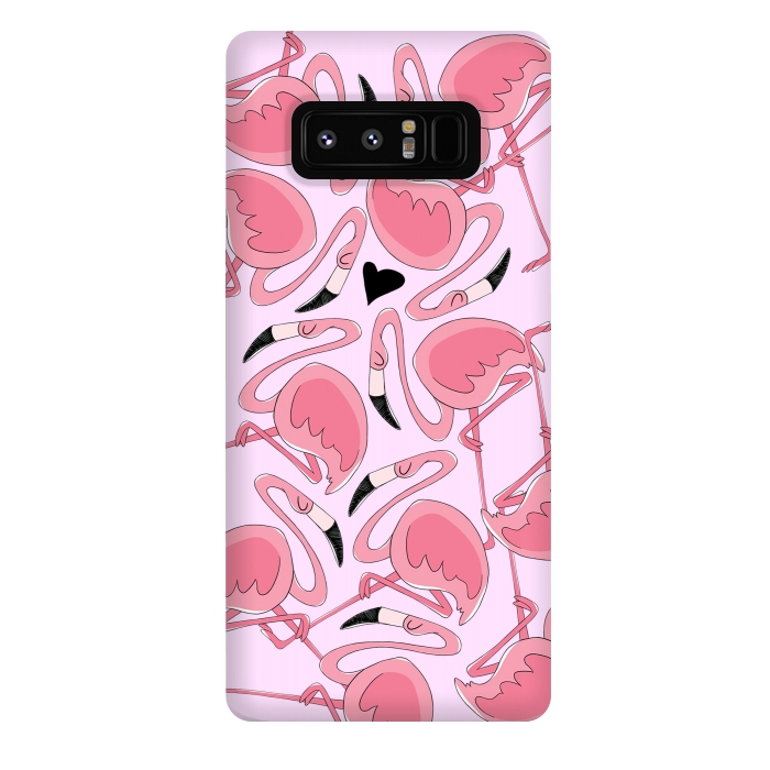 Galaxy Note 8 StrongFit Flamingo Love by Alice De Marco