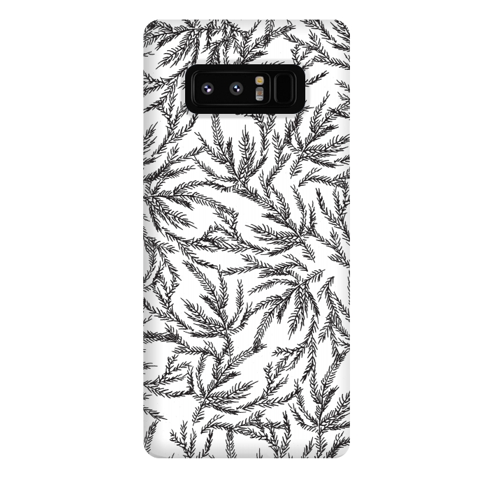 Galaxy Note 8 StrongFit Black Coral Ferns by Caitlin Workman