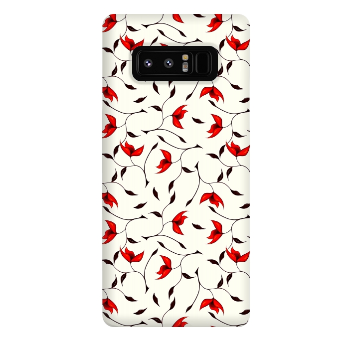 Galaxy Note 8 StrongFit Beautiful Strange Red Flowers Pattern by Boriana Giormova