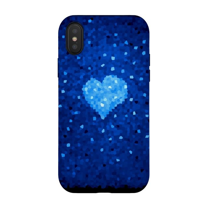 iPhone Xs / X StrongFit Winter Blue Crystal Heart by Boriana Giormova