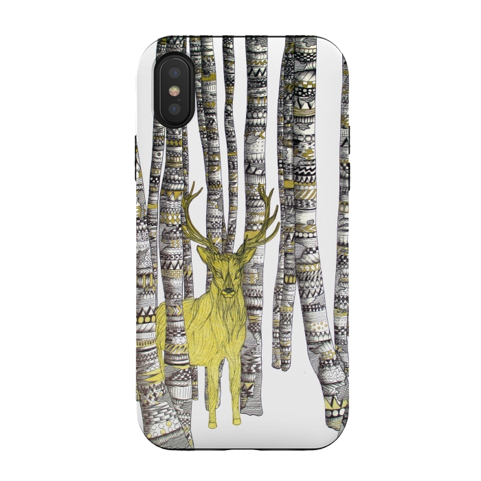 iPhone Xs / X StrongFit The Golden Stag by ECMazur 