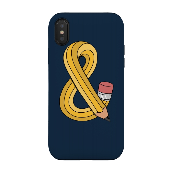 iPhone Xs / X StrongFit ampersand pencil by Coffee Man