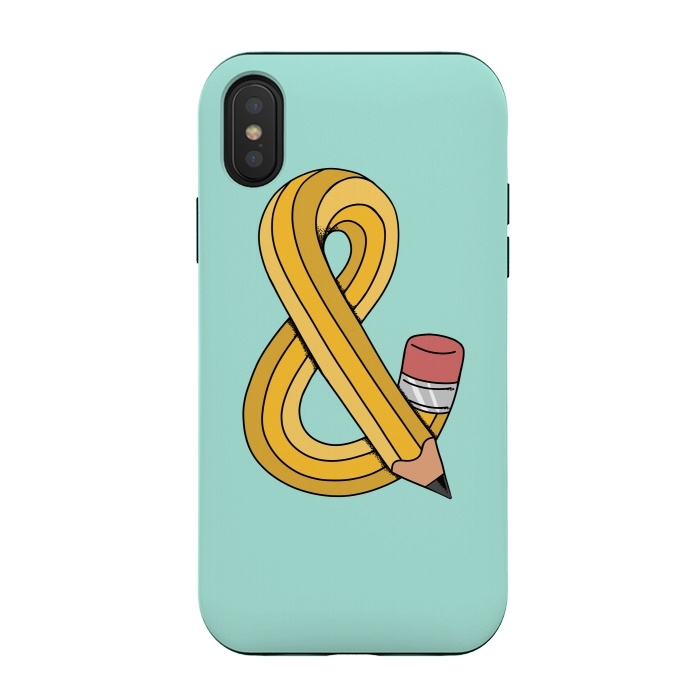 iPhone Xs / X StrongFit Ampersand Pencil Green by Coffee Man