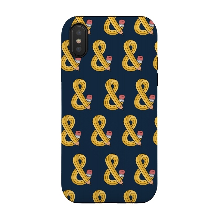 iPhone Xs / X StrongFit Ampersand pencil pattern by Coffee Man