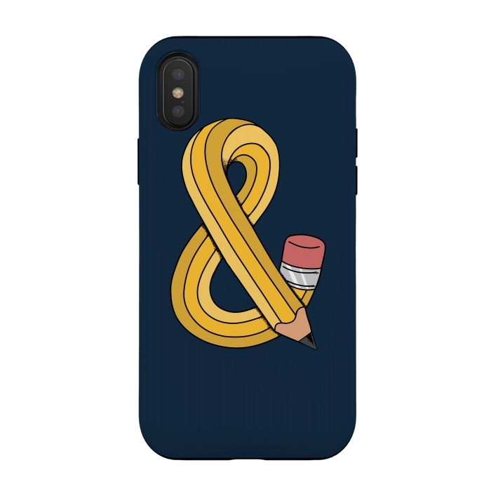 iPhone Xs / X StrongFit Ampersand pencil blue by Coffee Man