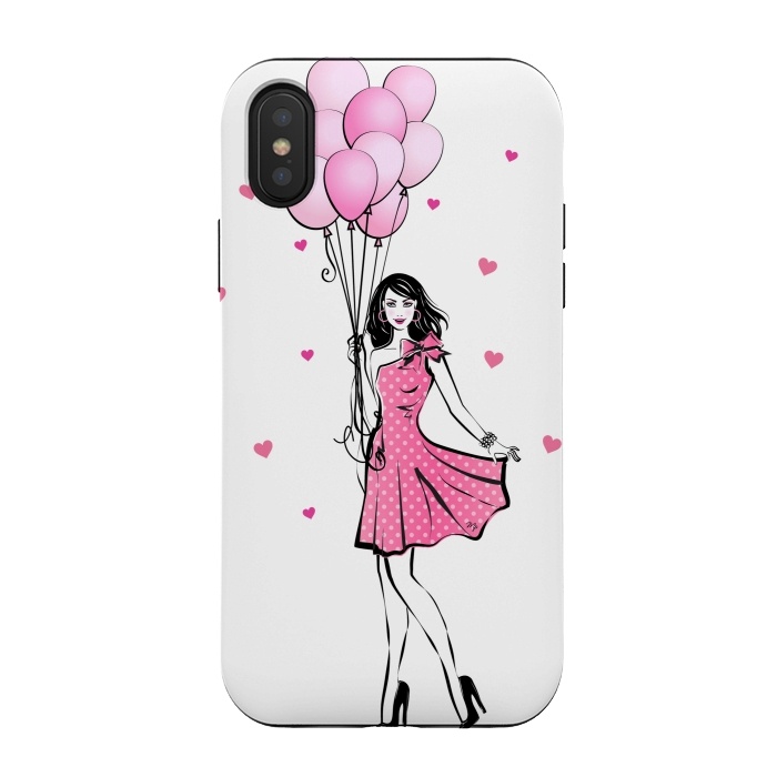 iPhone Xs / X StrongFit Girl with balloons by Martina