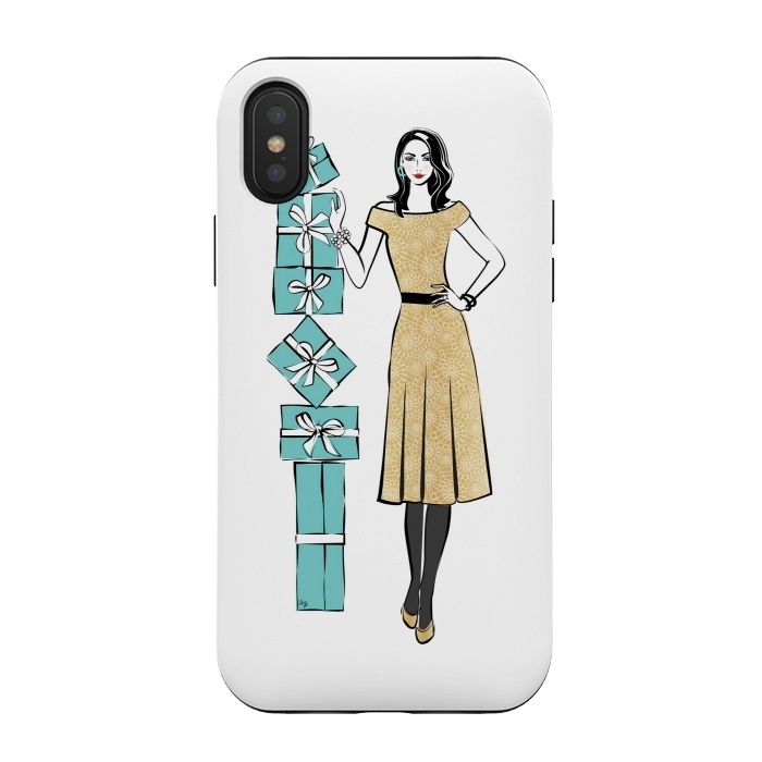 iPhone Xs / X StrongFit Attractive young Woman with gifts by Martina