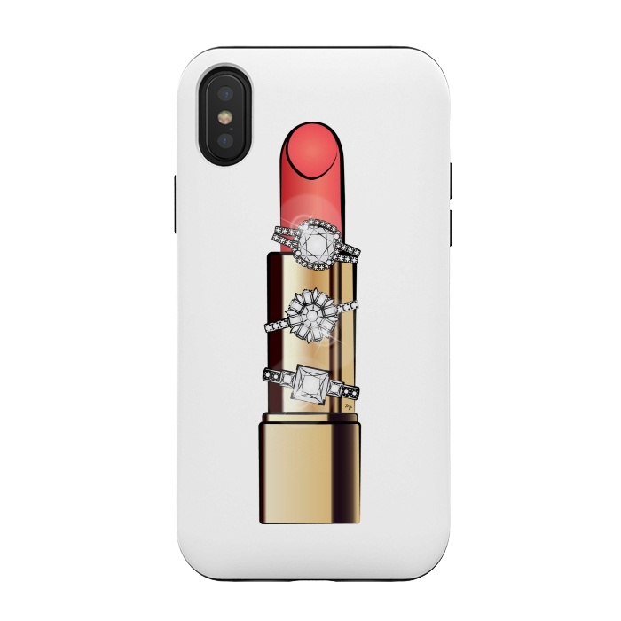 iPhone Xs / X StrongFit Diamond ring Lipstick by Martina