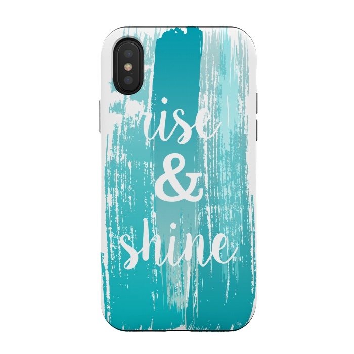 iPhone Xs / X StrongFit Rise and shine typography watercolor by Martina