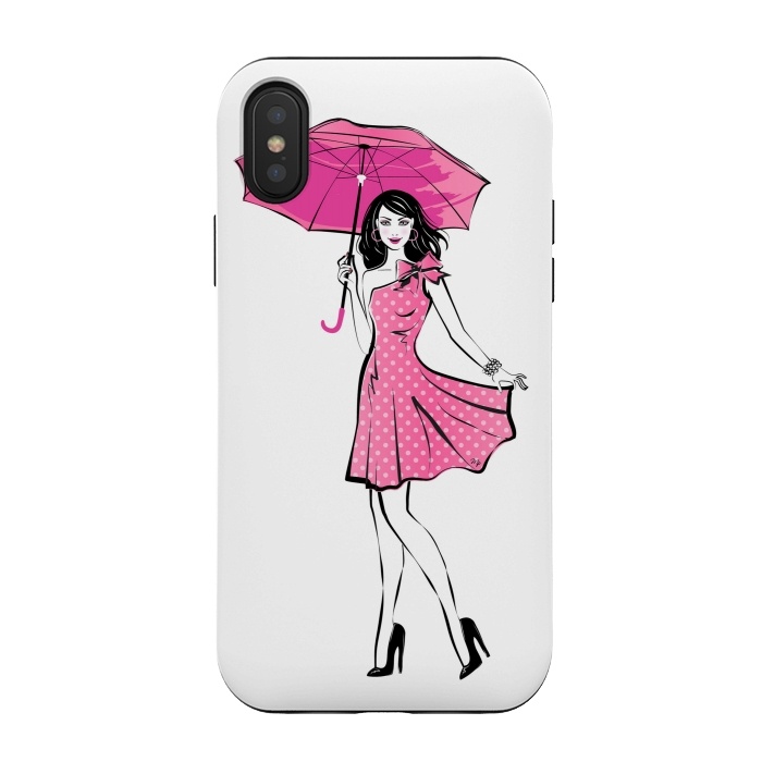 iPhone Xs / X StrongFit Pretty girl with umbrella by Martina