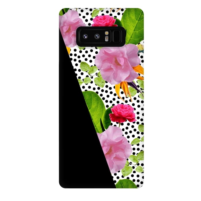 Galaxy Note 8 StrongFit Dark Floral Polka by Zala Farah