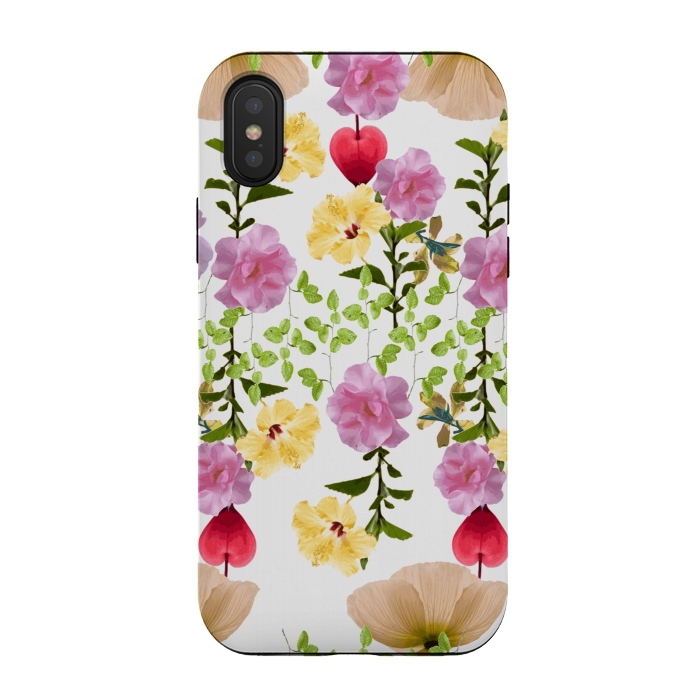 iPhone Xs / X StrongFit Colorful Flower Collage by Zala Farah