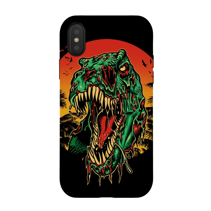 iPhone Xs / X StrongFit Zombie T-Rex by Branko Ricov
