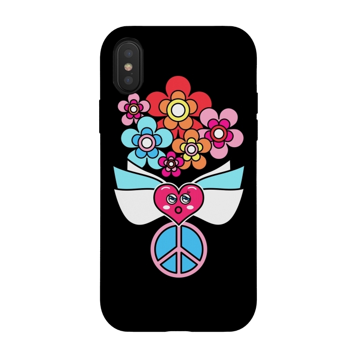 iPhone Xs / X StrongFit LOVE AND PEACE by Michael Cheung