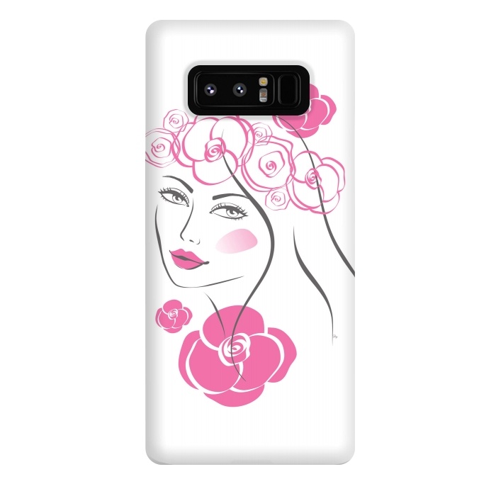Galaxy Note 8 StrongFit Pink Rose Lady by Martina