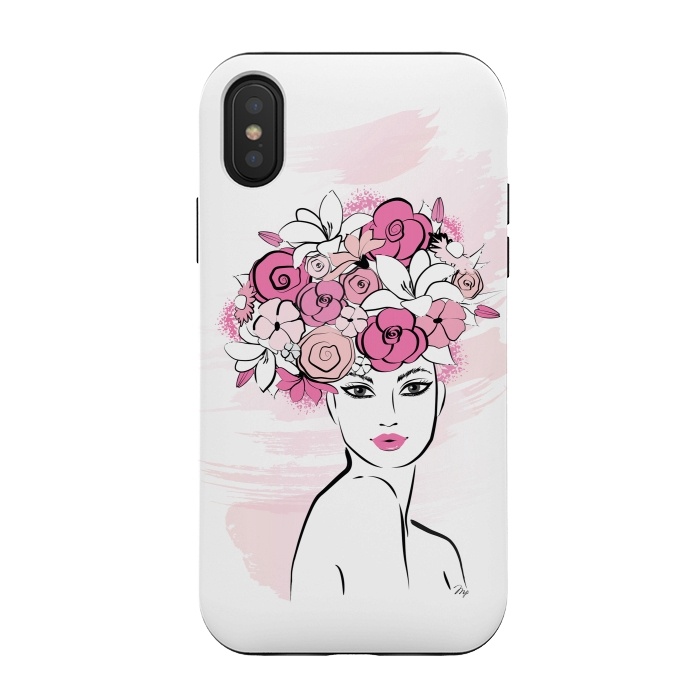 iPhone Xs / X StrongFit Flower Crown Girl by Martina