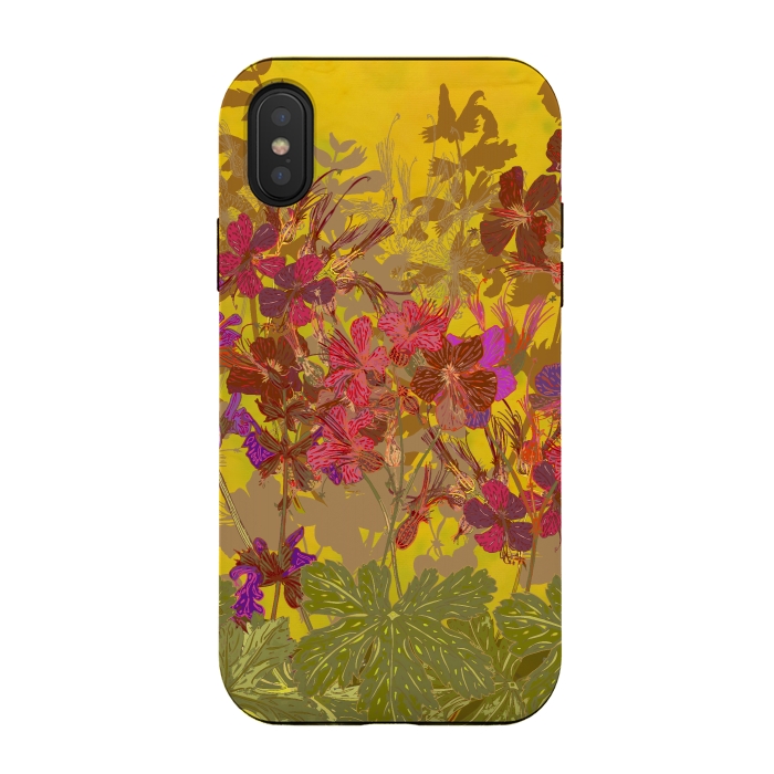 iPhone Xs / X StrongFit A Day in the Sun - Geraniums by Lotti Brown