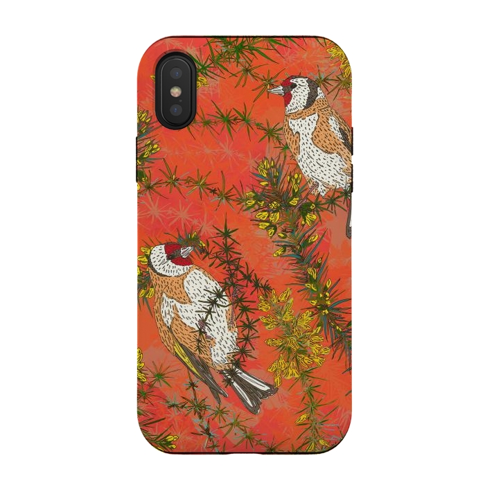 iPhone Xs / X StrongFit Goldfinches in Gorse by Lotti Brown