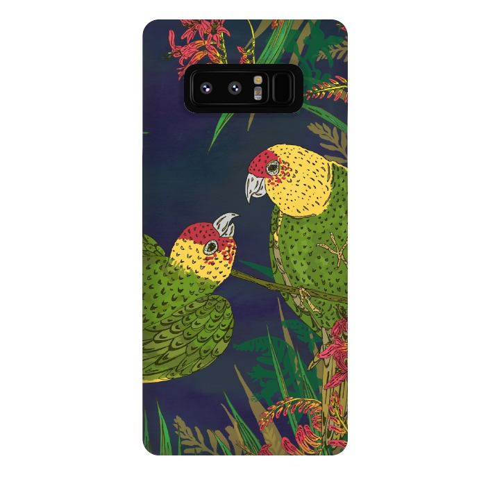 Galaxy Note 8 StrongFit Parakeets in Paradise by Lotti Brown
