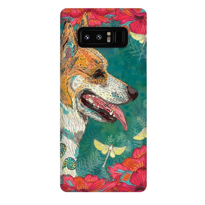 Galaxy Note 8 StrongFit Corgi and Fairies by Lotti Brown