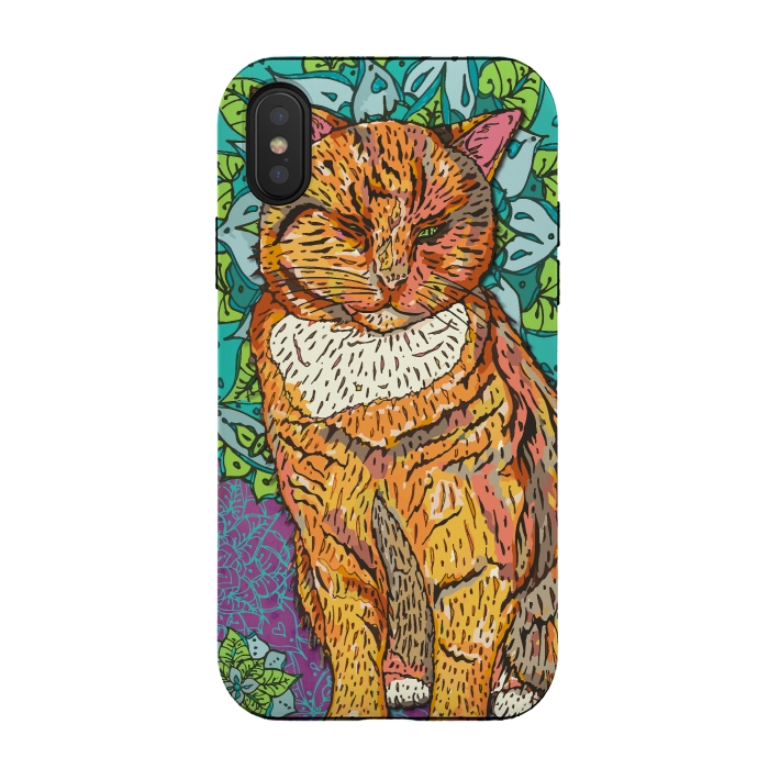 iPhone Xs / X StrongFit Mandala Cat by Lotti Brown