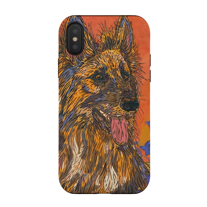 iPhone Xs / X StrongFit German Shepherd Dog by Lotti Brown