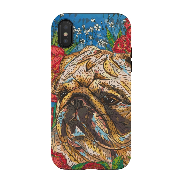 iPhone Xs / X StrongFit Pug by Lotti Brown