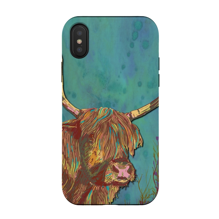 iPhone Xs / X StrongFit Highland Cow by Lotti Brown