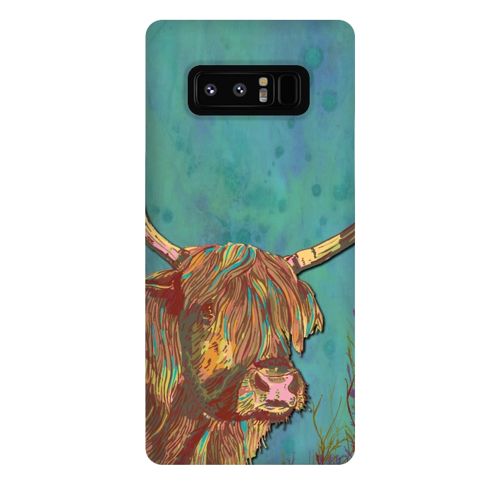 Galaxy Note 8 StrongFit Highland Cow by Lotti Brown