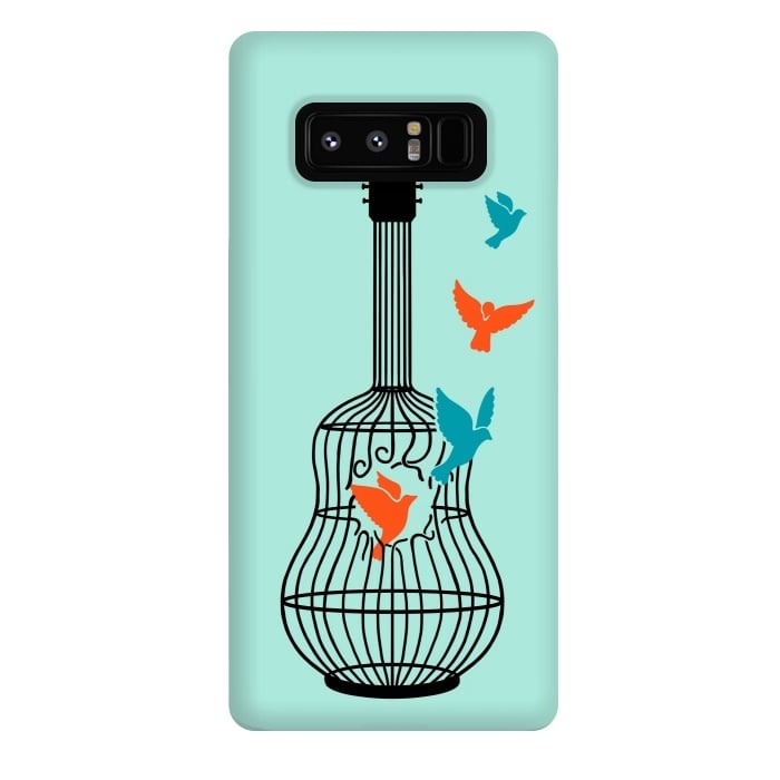 Galaxy Note 8 StrongFit freedom music green by Coffee Man