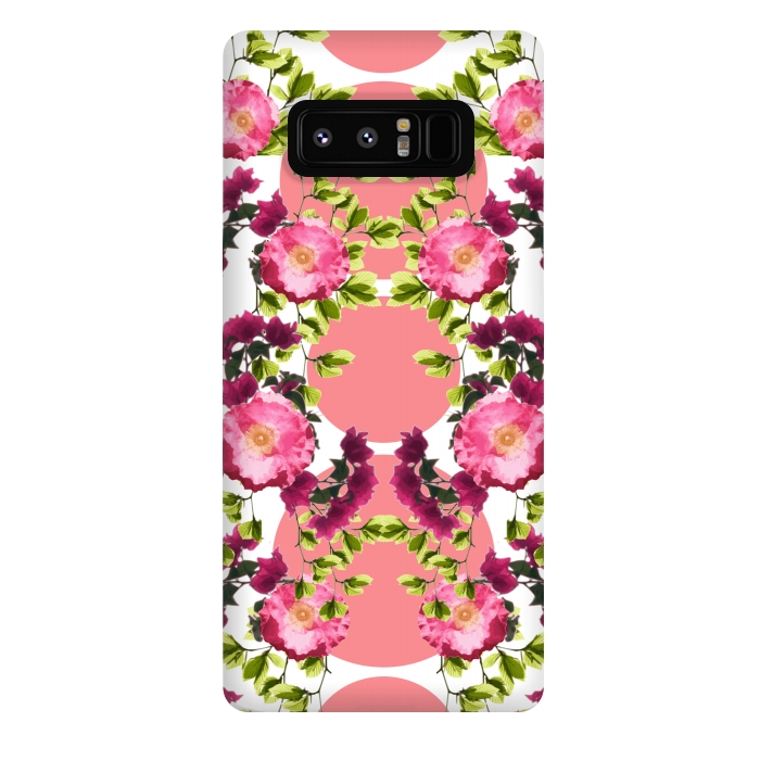 Galaxy Note 8 StrongFit Symmetrical Pink Floral Print by Zala Farah