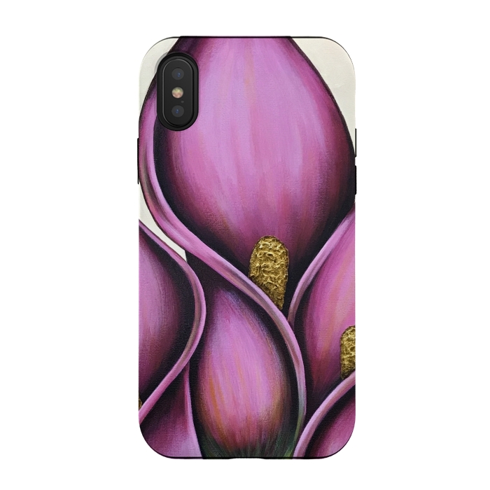 iPhone Xs / X StrongFit Pink Calla Lilies by Denise Cassidy Wood
