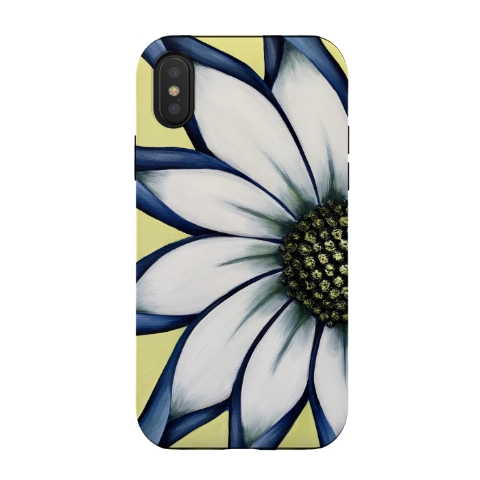 iPhone Xs / X StrongFit White African Daisy by Denise Cassidy Wood