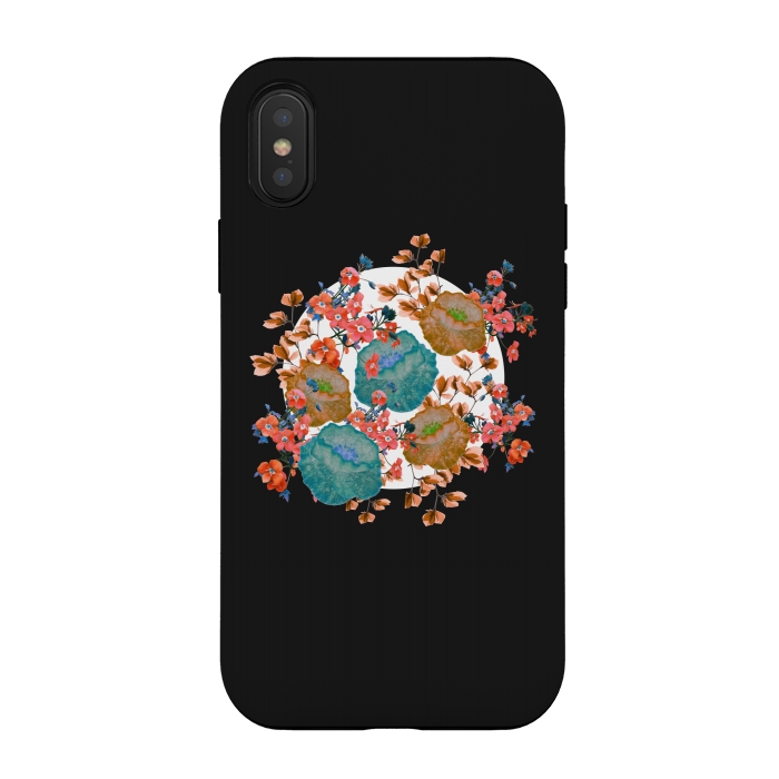 iPhone Xs / X StrongFit Floral Stamp by Zala Farah