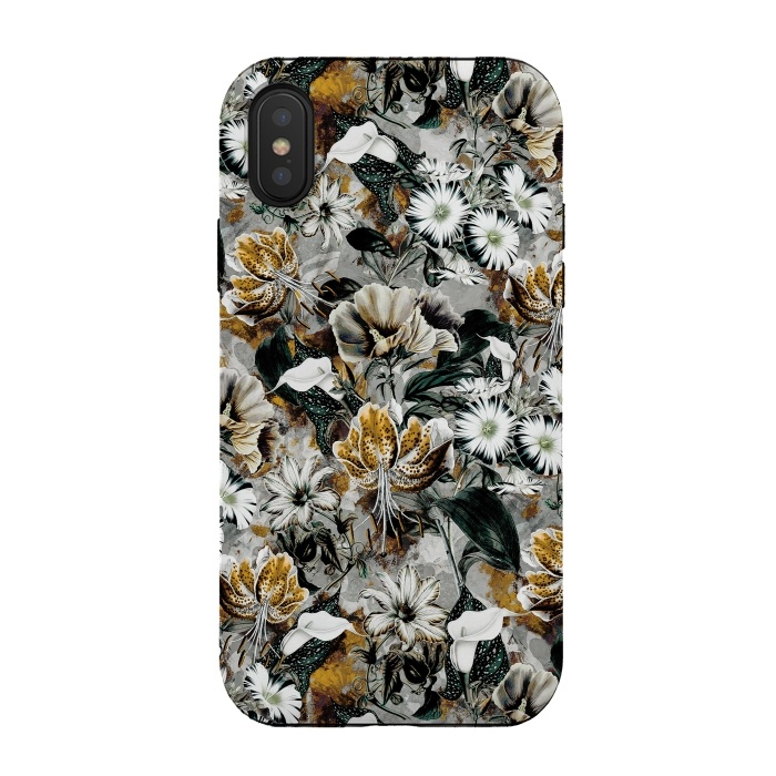 iPhone Xs / X StrongFit Floral Gold by Riza Peker